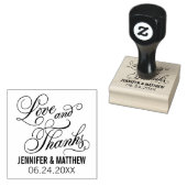 Liefde en Dank Calligrafie Script Bruiloft Rubberstempel (Gestempeld)