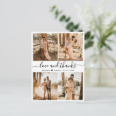 Liefde en Dank Collage Bruiloft Dank Je Fotoalbum Briefkaart (Staand voorkant)