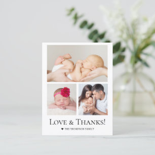 Liefde en Dank Custom foto Baby Meisje Shower Briefkaart