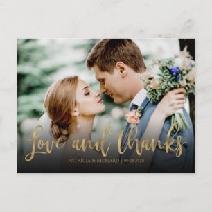Liefde En Dank Cute Foto Huwelijk Dank Je Briefkaart