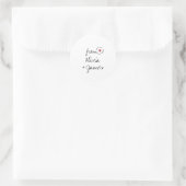 Liefde en Dank Eenvoudig Script Hart Trouwen Ronde Sticker (Tas)