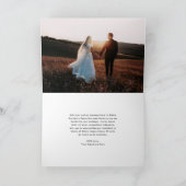 Liefde en Dank Elegant Script Foto Huwelijk Bedankkaart (Binnen)