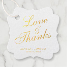 Liefde en Dank Elegante Goud Folie Bruiloft Bedankjes Labels
