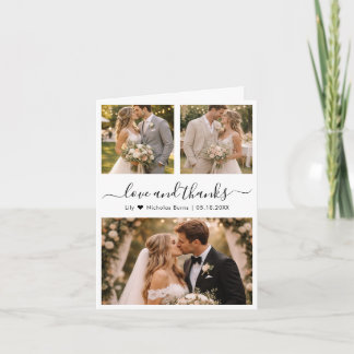 Liefde en Dank Foto Collage Script Bruiloft Dank Bedankkaart