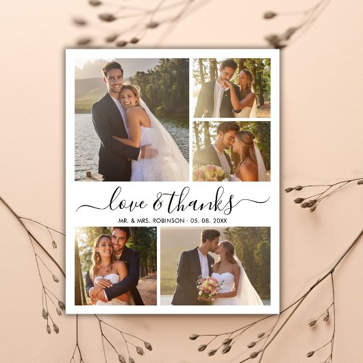 Liefde en Dank Foto Collage Trouw Dank Je Wel Flyer