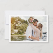 Liefde en Dank Foto Trouwkaart Kaart (Voorkant)