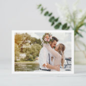 Liefde en Dank Foto Trouwkaart Kaart (Staand voorkant)