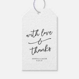 Liefde en Dank Handgeschreven Huwelijk met Fantasi Cadeaulabel