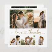 Liefde en Dank Hart 5 Foto Collage Trouwen (Voorkant / Achterkant)