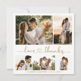 Liefde en Dank Hart 5 Foto Collage Trouwen