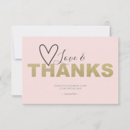 Liefde en Dank Hart Dank Je Wel Bedankkaart