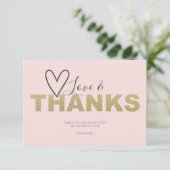 Liefde en Dank Hart Dank Je Wel Bedankkaart (Staand voorkant)