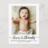 Liefde en Dank hart script Foto Geboorte sterren Briefkaart (Voorkant)