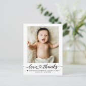 Liefde en Dank hart script Foto Geboorte sterren Briefkaart (Staand voorkant)