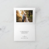 Liefde en Dank Hart Script Trouwfoto Bedankkaart (Binnen)