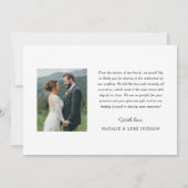 Liefde en Dank Hart Script Trouwfoto Bedankkaart (Achterkant)