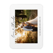 Liefde en Dank Hart Script Trouwfoto Magneet (Verticaal)