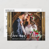 Liefde en Dank Huwelijks Dank Foto Briefkaart (Voorkant / Achterkant)
