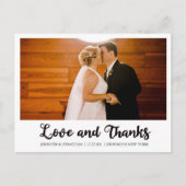 Liefde en Dank Huwelijksfoto Bedankkaart Briefkaart (Voorkant)