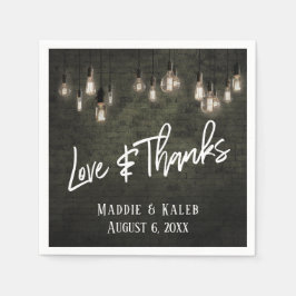 Liefde en Dank Industriele Bakstenen met Edison Ve Servet