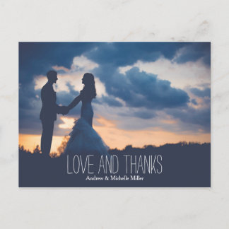 Liefde en dank je trouwdag bedankt briefkaart