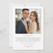 Liefde en Dank Minimalistisch Script Trouwfoto Bedankkaart (Achterkant)