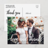Liefde en Dank Modern Trouw Dank Foto Briefkaart (Voorkant / Achterkant)