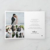 Liefde en dank moderne fotocollage bruiloft bedankkaart (Binnen)