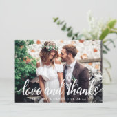 Liefde en Dank Moderne Trouw Dank Foto Bedankkaart (Staand voorkant)