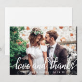 Liefde en Dank Moderne Trouw Dank Foto Bedankkaart (Voorkant / Achterkant)