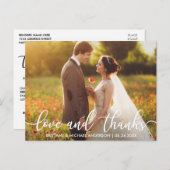 Liefde en Dank Moderne Trouw Dank Foto Briefkaart (Voorkant / Achterkant)