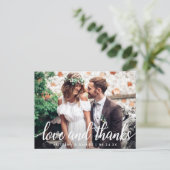 Liefde en Dank Moderne Trouwdag Dankjewel Foto Briefkaart (Staand voorkant)