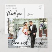 Liefde en Dank Moderne Trouwfoto Dankjewel SB Briefkaart (Voorkant / Achterkant)