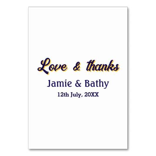 Liefde en dank paars oranje stel naam datum kaart (Voorkant)