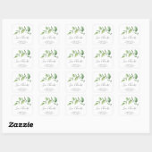 Liefde en Dank Rustieke Groene Bruidsdouche Vierkante Sticker (Vel)