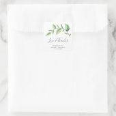 Liefde en Dank Rustieke Groene Bruidsdouche Vierkante Sticker (Tas)