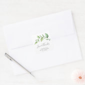 Liefde en Dank Rustieke Groene Bruidsdouche Vierkante Sticker (Envelop)