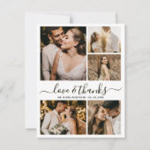 Liefde en Dank Script 6 Foto Collage Bruiloft Bedankkaart (Voorkant)