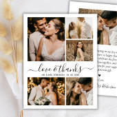 Liefde en Dank Script 6 Foto Collage Bruiloft Bedankkaart
