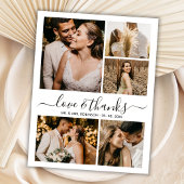 Liefde en Dank Script 6 Foto Collage Bruiloft Bedankkaart