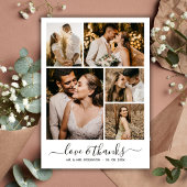 Liefde en Dank Script 6 Foto Collage Bruiloft Bedankkaart