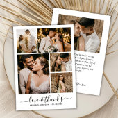 Liefde en Dank Script 6 Foto Collage Bruiloft Bedankkaart