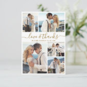 Liefde en Dank Script Foto Collage Trouw Dankbetui Bedankkaart (Staand voorkant)