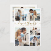 Liefde en Dank Script Foto Collage Trouw Dankbetui Bedankkaart (Voorkant / Achterkant)