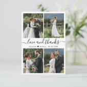 Liefde en Dank Script voor Foto Collage Bruiloft Bedankkaart (Staand voorkant)
