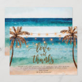 liefde en dank strand tropisch bedankkaart (Voorkant / Achterkant)