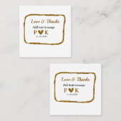 Liefde en dank toevoegen koppel naam gouden zwarte vierkante visitekaartje (Voorkant / Achterkant)