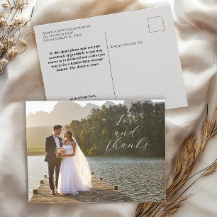 Liefde en Dank Trouwfoto Ansichtkaart Briefkaart