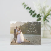 Liefde en Dank Trouwfoto Ansichtkaart Briefkaart (Staand voorkant)