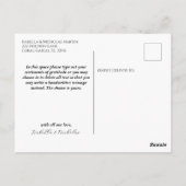 Liefde en Dank Trouwfoto Ansichtkaart Briefkaart (Achterkant)